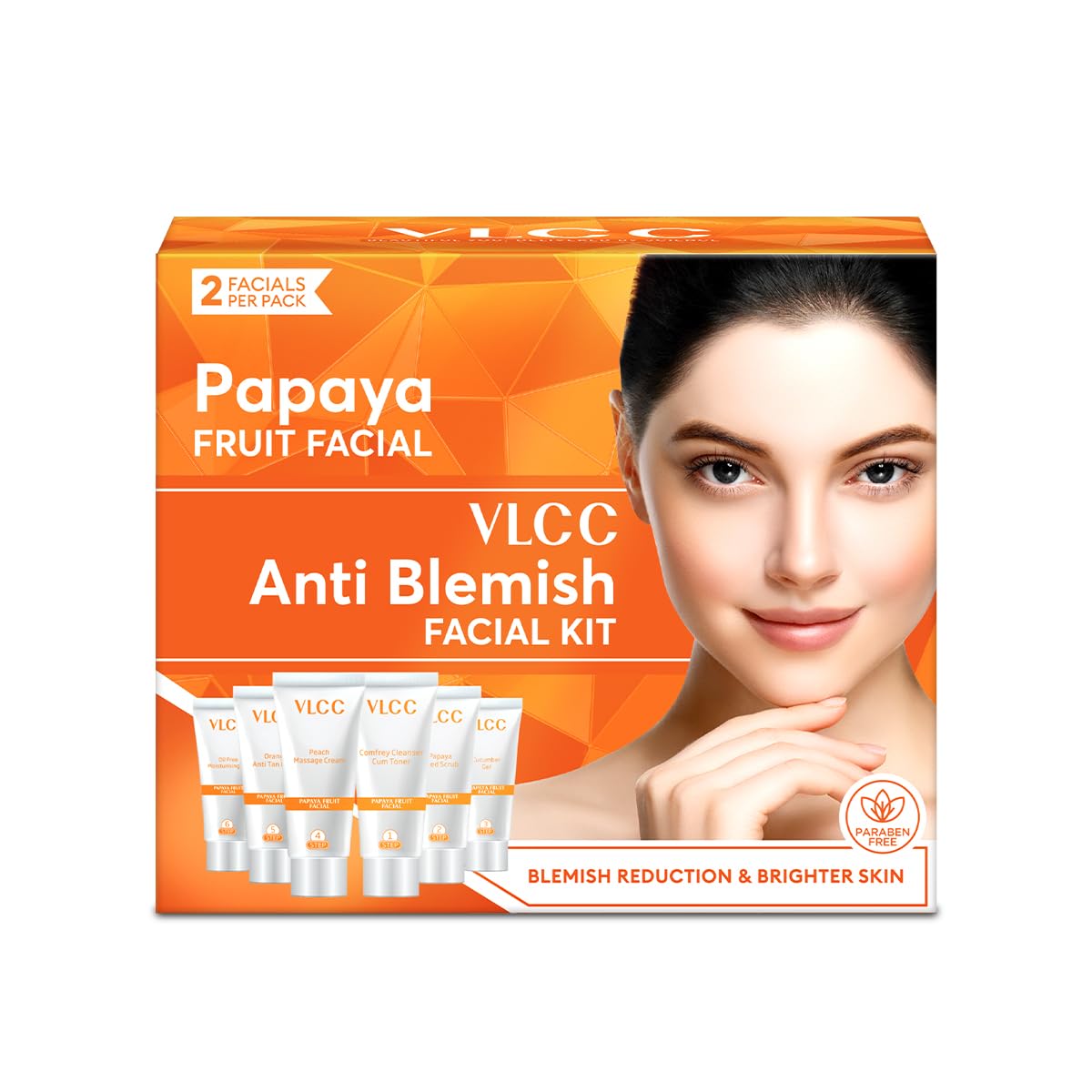 

VLCC Papaya Fruit Facial Kit 60g Pack | Glowing Skin, Blemish-Free, At Home Facial Routine
