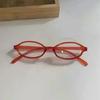 Women Retro Oval Glasses Y2K Japanese and Korean Girls Red Green Frame Glass Eyewear Decorative Computer Anti-blue Eyeglasses