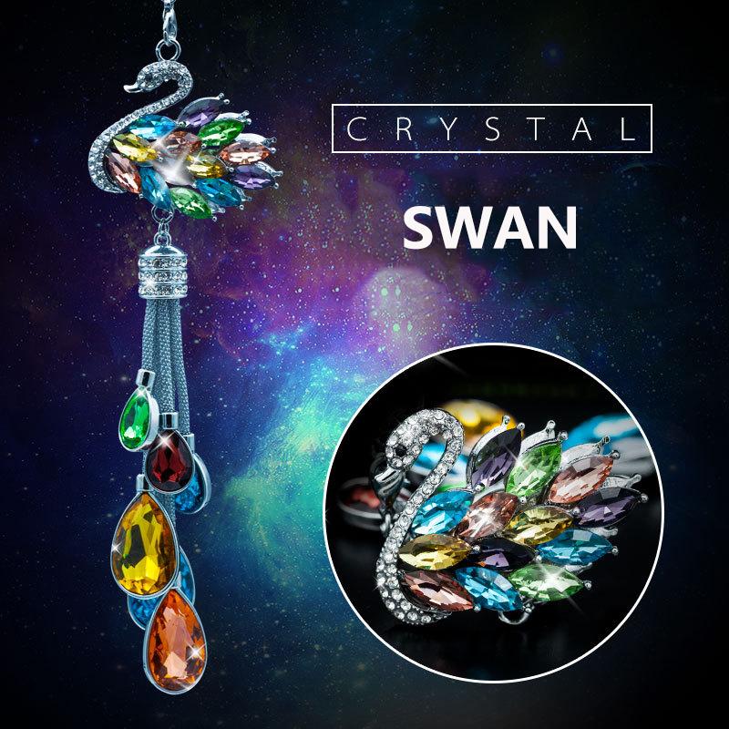 

Новый Кристалл Лебедь Автомобильные Подвесные Украшения Роскошные Горный Хрусталь Зеркало Заднего Вида Украшения Подвеска Милые Автомобильные Аксессуары Девушки Женщины