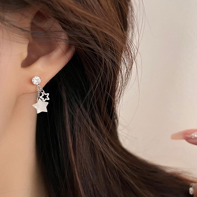 Shell Star Earrings Five-pointed Star Earrings Super Fairy Little Fresh Earrings