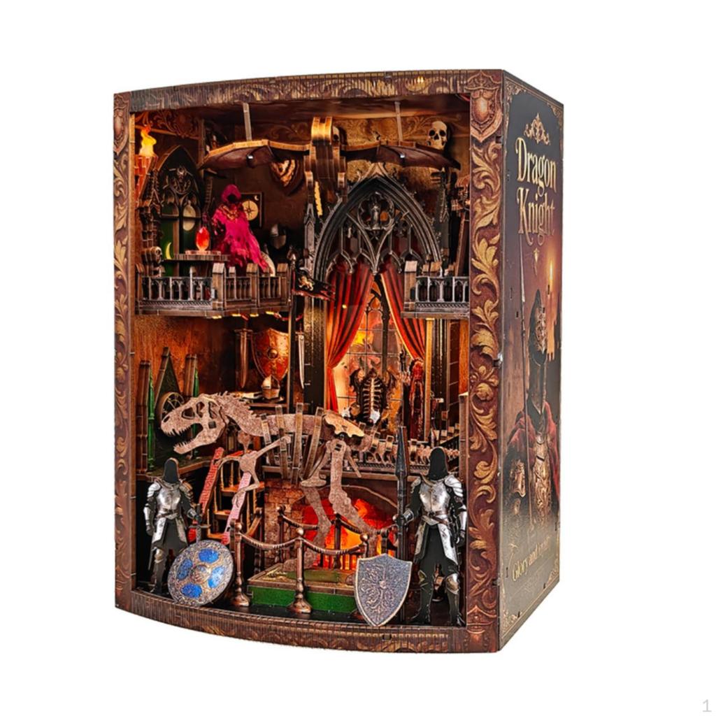 Fantasy Miniature Scene Puzzle | Boxed Displaydisplay piece, Wooden with bulb ribbon, for
