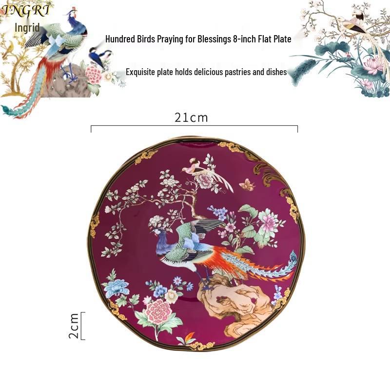 Exquisito Juego de Cuenco y Plato de Cerámica China: Vajilla Creativa Festiva de Porcelana Ósea con Cuencos, Platos y Cucharas
