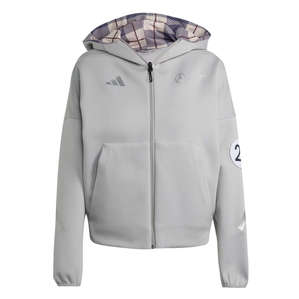 Adidas X Mercedes - AMG Collaboration Petronas Formula One Team Silver Arrows Motorsport Hoodie Women Jacket JW3474