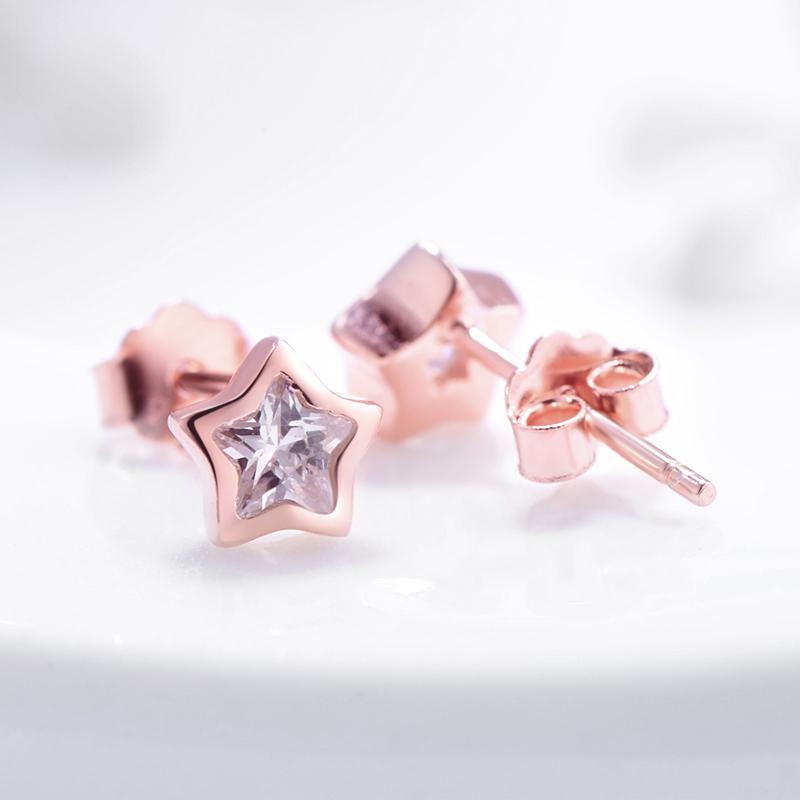 MODIAN 925 Sterling Silber Klare Funkelnde Zirkonia Sterne Ohrstecker Für Damen Exquisiter Modeschmuck