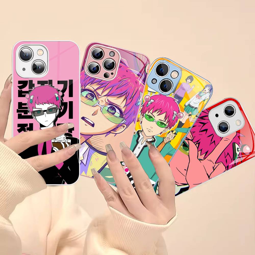 Anime Saiki Kusuo Tempered Glass For Iphone 14 13 12 11 Pro Mini XS MAX 14Plus X XS XR Cover