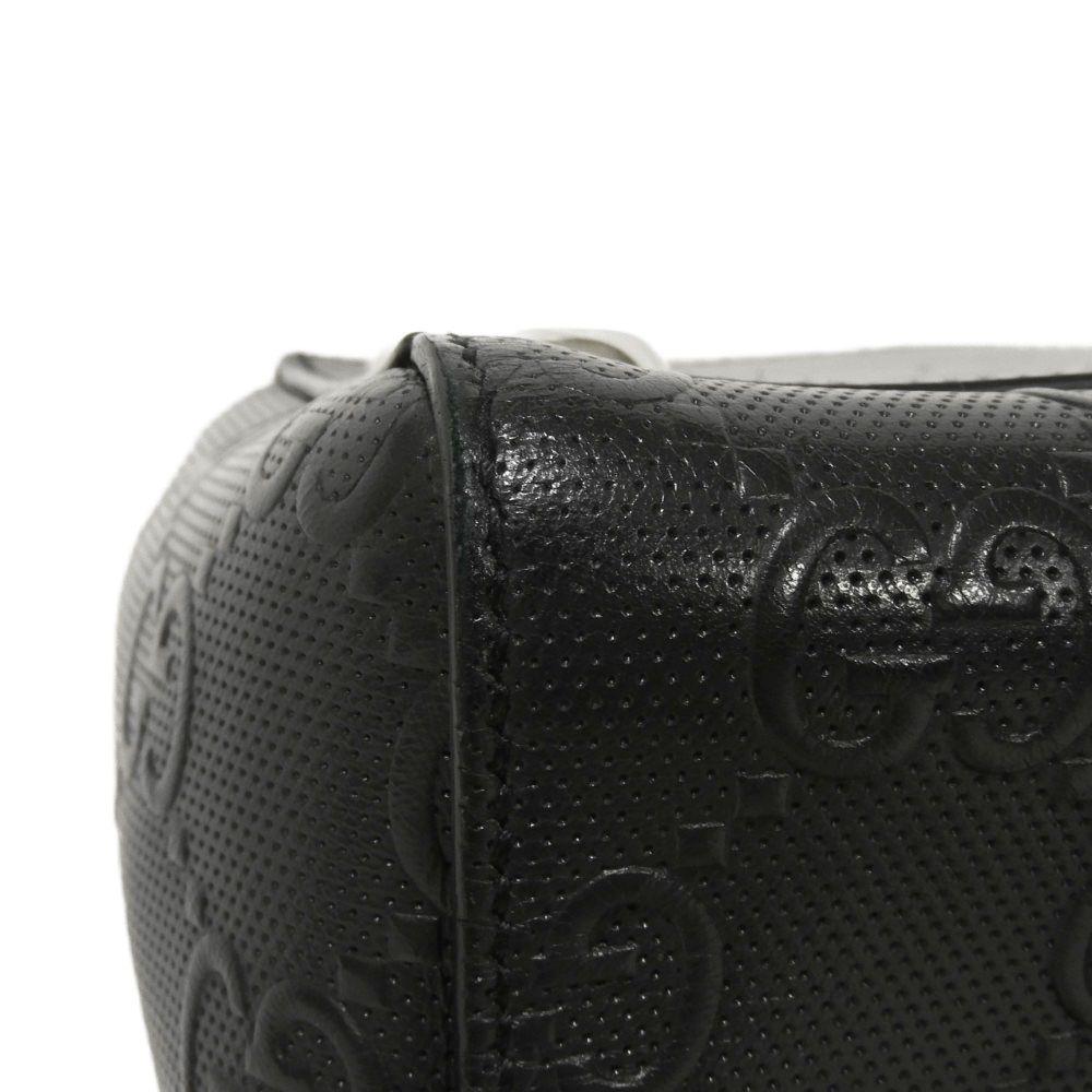 Used 9539 GG Embossed Tote Bag 625774 7924 Punching Shoulder Bag Double G Black Men's from Japan AUTHENTIC