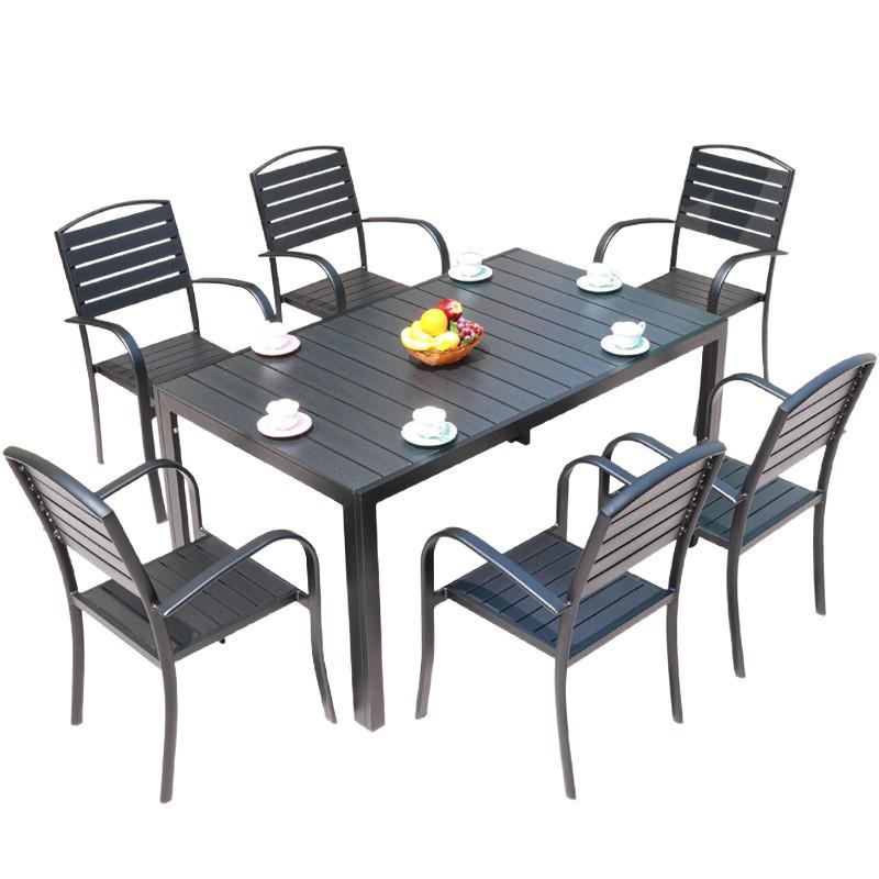 Sun-Resistant Outdoor Wood-Plastic and Metal Tables & Chairs for Leisure or Commercial Use