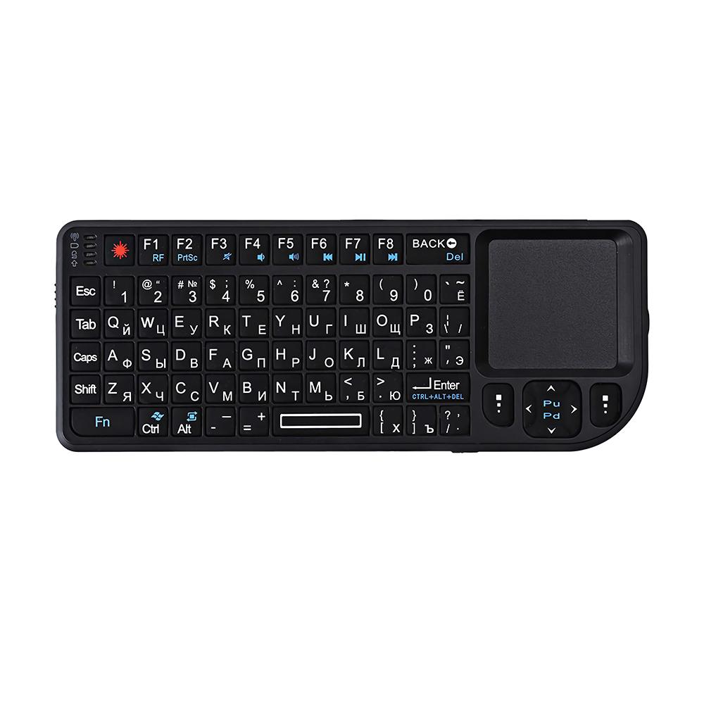 

2.4G Wireless Keyboard with Touchpad RGB Color Gaming Keyboard Portable Mini Keyboard English/Russian for Laptop TV Box Meeting English