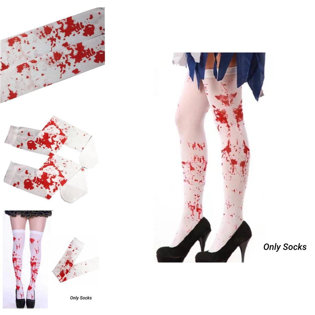 Halloween Blood Stockings For Costume Party Nurse Zombie Bloody Silk Stockings