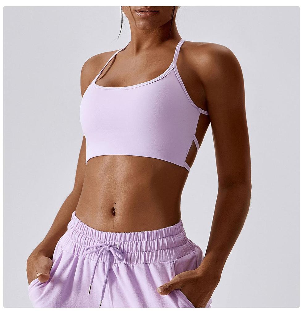 Nude Yoga Bra: Beautiful Back Sports Top for Running & Fitness - No Refunds or Exchanges.
