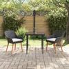 Garden Dining Set with Cushions 3 Pcs Black Poly Rattan