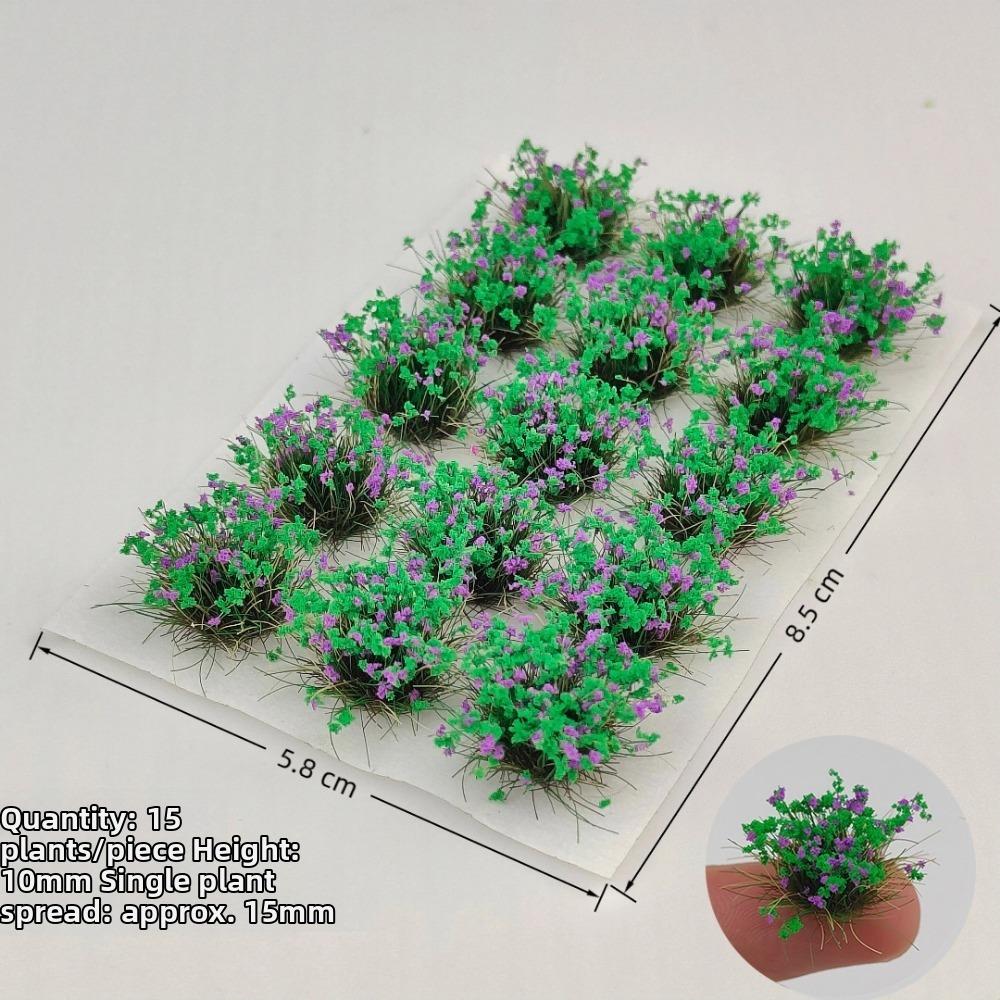 15pcs/box 10mm Grass Cluster Model Kit Multicolors Nylon Material Miniature Building Sand Table Flower 8.5*5.8cm diy