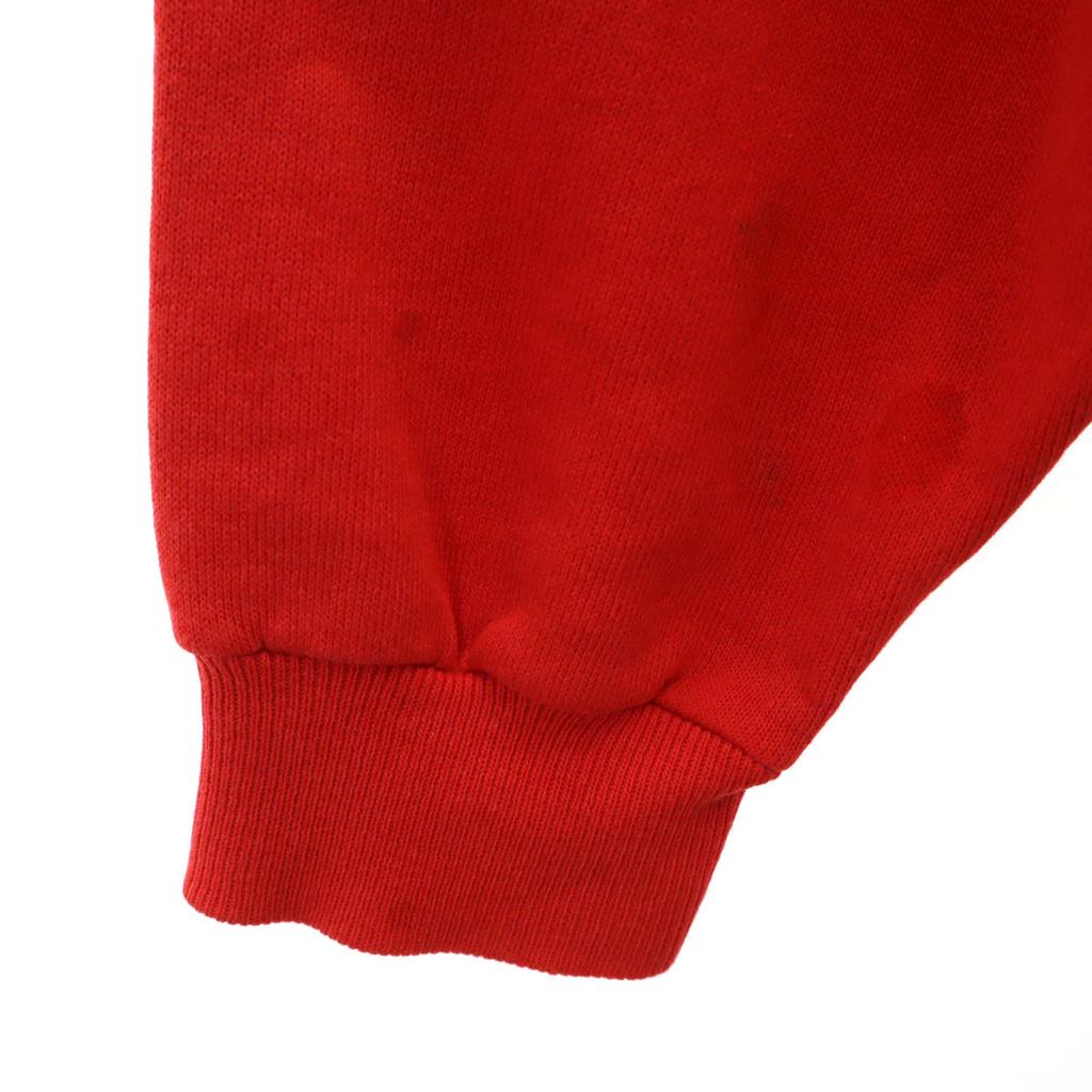 80s 90s Old Long sleeve sweat Red Sweatshirt with fleece lining Men's Used