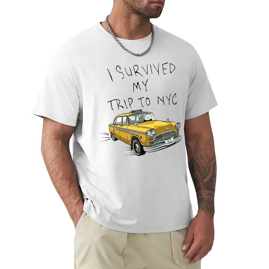 Tom  Same Style I Survived My Trip To NYC T Shirt Harajuku Short Sleeve T-shirt 100% Cotton Graphics Tshirt Tops