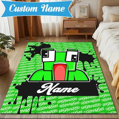 Custom Name Space Alien Un-speakable Rug for Living Room, Game Rooms, Office, Bedroom, Floor Mat Playful Design, Fan Gifts Christmas Decor