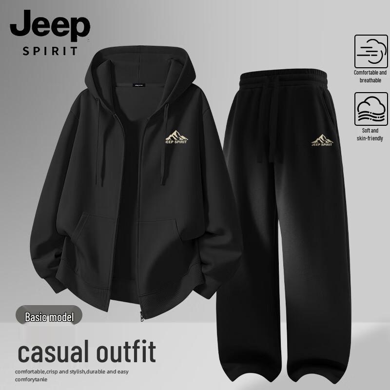 Мужской повседневный костюм-худи JEEP SPIRIT XL чёрный