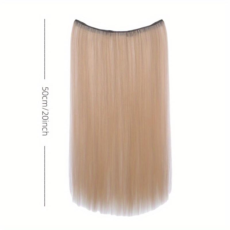 Synthetic Long Straight Clip In One Piece Hair Extension 4 Clips Inner Layer Hidden Hair Color Hair Piece Color Wig
