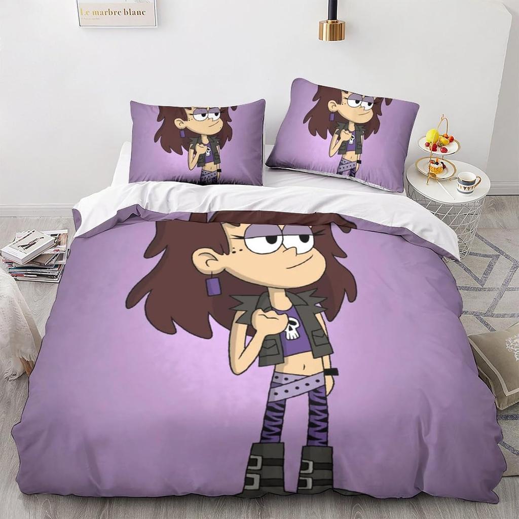 Cartoon Lincoln Duvet Cover Pillowcase Loud House Bedding Set Adult Boy Girl Bedroom Decoration Children Single Double Size
