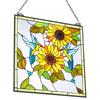 Stained Glass Window Panel, 502 X 520 Mm, Tiffany Style Hanging Transom Window Panel with Chain, Large Vertical Rectangle Stain Glass, Vintage