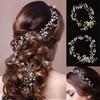 Fascia per capelli intrecciata con perle finte lavorata a mano Accessorio per capelli da sposa
