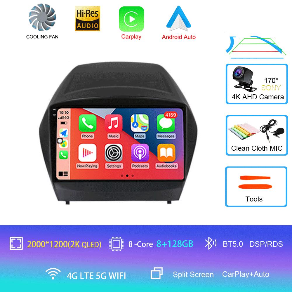 Autorádio Android 14 Carplay Auto Multimediální Přehrávač Pro Hyundai Tucson 2 LM IX35 2009-2015 Autorádio GPS Stereo 2din Hlavní Jednotka