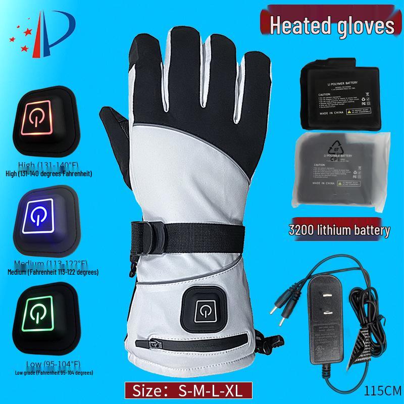 Smart Heated Ski Gloves with Three-Speed Temperature Control for Men and Women - Ideal for Outdoor Cold Protection and Cycling.
