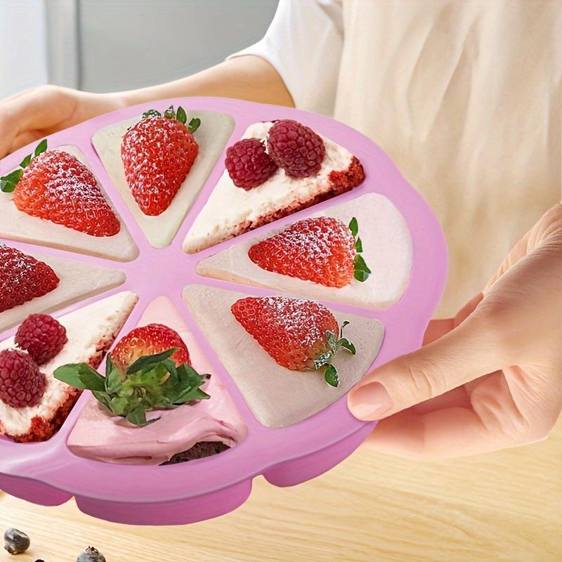 Set di 1 pezzo di stampi triangolari in silicone per torte - Adatto per teglie antiaderenti a 8 cavità per brownies, pancake, cupcake, ecc.