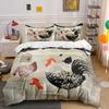 Gallos, gallinas y pollitos. Juegos de cama Juegos de fundas nórdicas Fundas nórdicas Fundas de almohada(1*Funda de edredón 2*Fundas de almohada sin relleno de edredón)