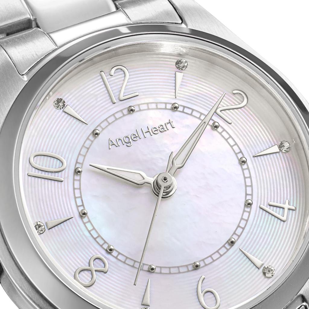 Twinkle Time Solar Water Resistant for Daily Sapphire White [AngelHeart] Watch, Powered, Use, Crystal, Mother-of-Pearl Dial, TT28SS, Women's