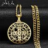 Hip Hop Catholic Saint Benedict Pendant Necklace for Women Men Stainless Steel Religious Jewelry San Benito Collares N7437S05