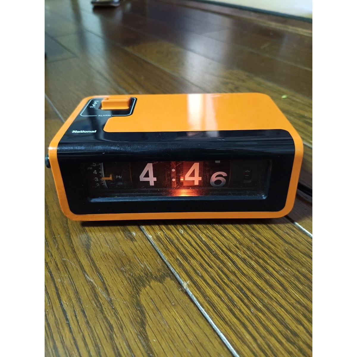 Used National National Flapping Clock Showa Retro Orange Alarm Clock