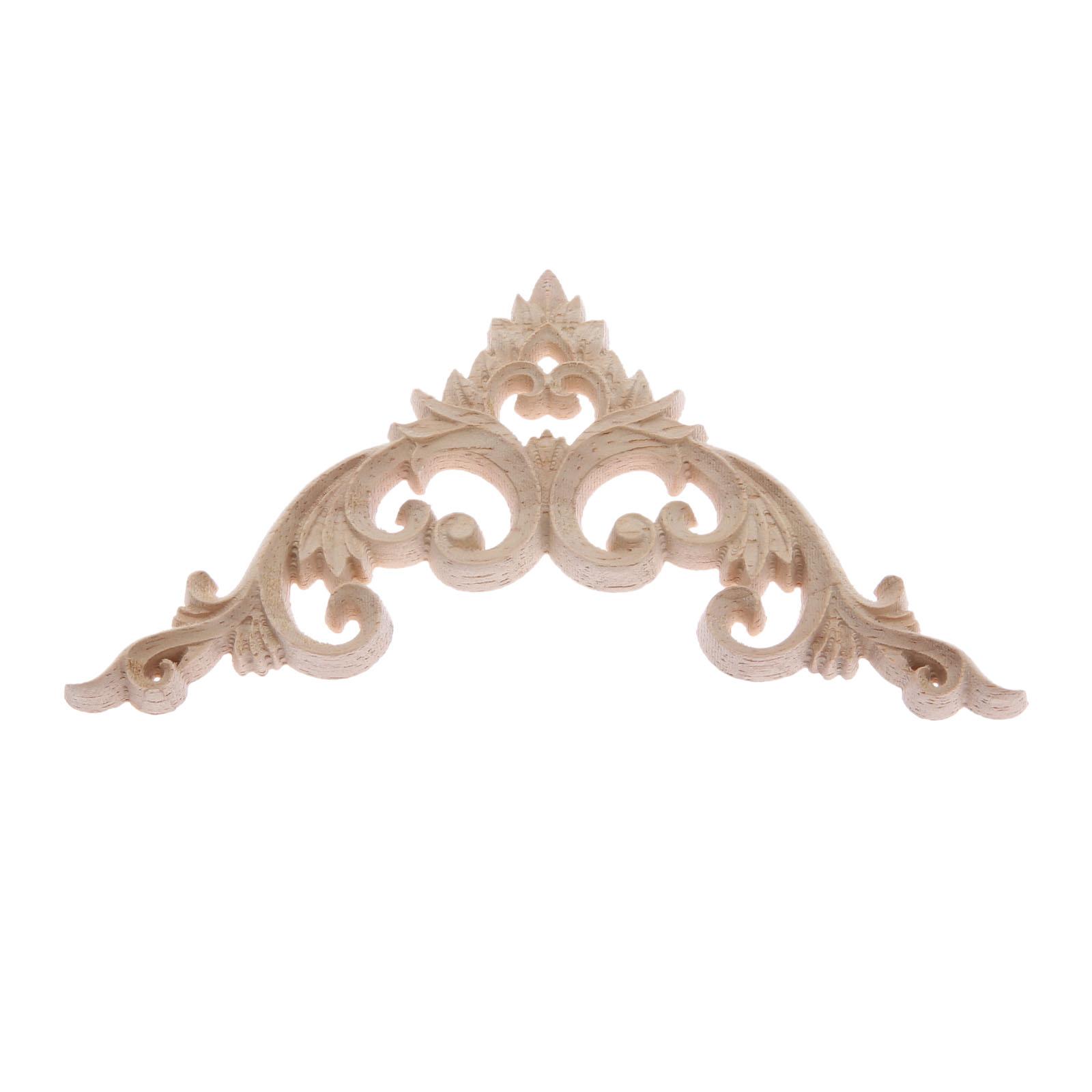 

1pc 10/15/20cm Unpainted DIY Decorative Wooden Corner Carving Decals for Door Fireplace Dresser Cabinet Mirror Bed Mantel Decor