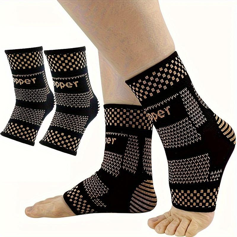 

2Pcs Copper Ankle Brace,Infused Ankle Support Compression Sleeve for Men Women,for Foot Pain,Sprained Ankle,Recovery,sports L