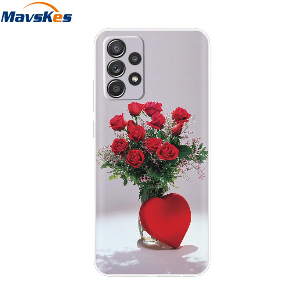 Für Samsung A52S 5G Hülle Niedliche Maus Blume Bemaltes Cover Klare Silikon Handyhülle Für Samsung Galaxy A52 A 52 52S 5G Weiche Taschen