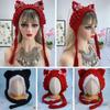Fashion Cartoon Knitted Cat Ear Hat Ear Protection Casual Crochet Wool Hat Cute With Bow Photo Props Cap Outdoor