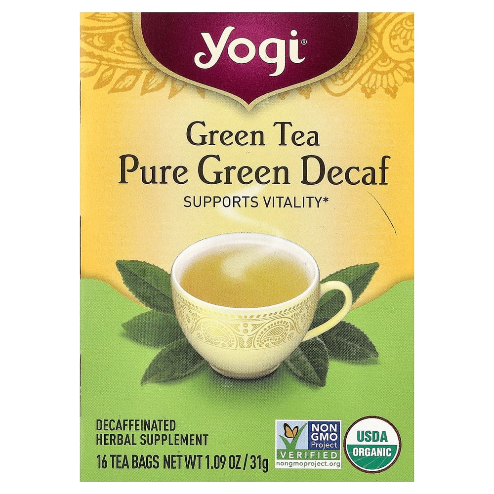 iHerb Yogi Tea Pure Green Decaffeinated Green Tea, 16 Tea Bags, 31g (1.09oz)