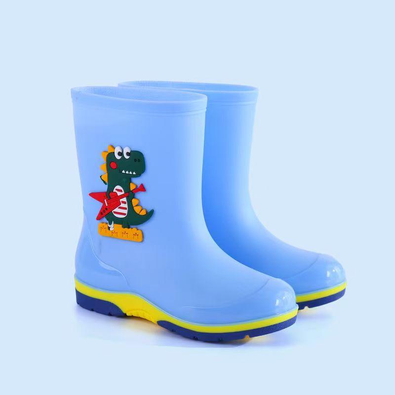 Cartoon Waterproof Kids Rain Boots Warm Cotton Lined Non-Slip Rubber Shoes for Boys Girls Comfortable Toddler Water Shoes