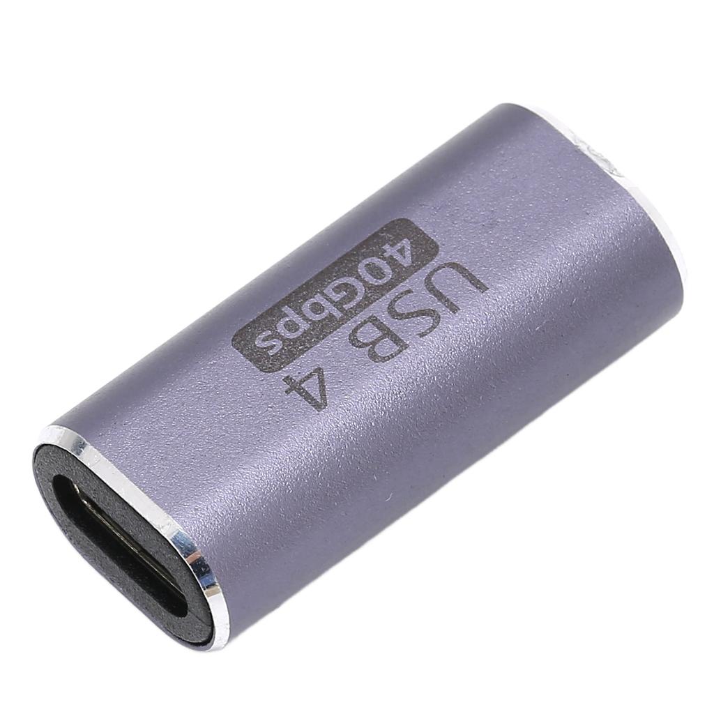 Type C Female To Female Adapter Aluminum Alloy 40Gbps 100W Coupler Extender for Tablet Mobile Phone Straight Type