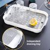 Multi-Purpose Drainage Tray Double-Layer Plastic Drying Rack Rinseable Garbage Tray