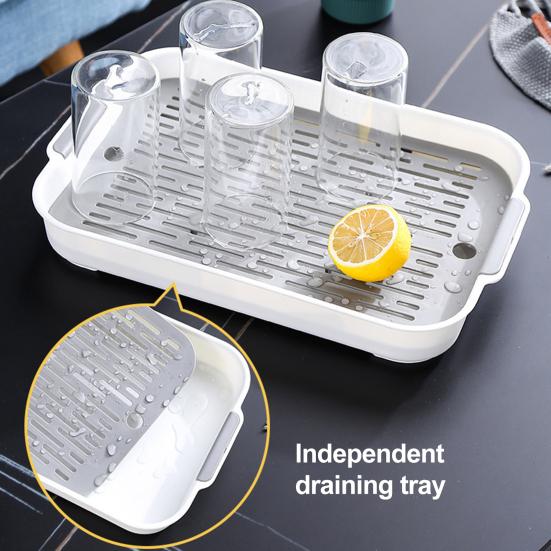 Multi-Purpose Drainage Tray Double-Layer Plastic Drying Rack Rinseable Garbage Tray