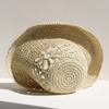 Simple Design Hand-woven Straw Hat Flower Handmade Flower Bucket Hat Panama Straw Hat  Beach