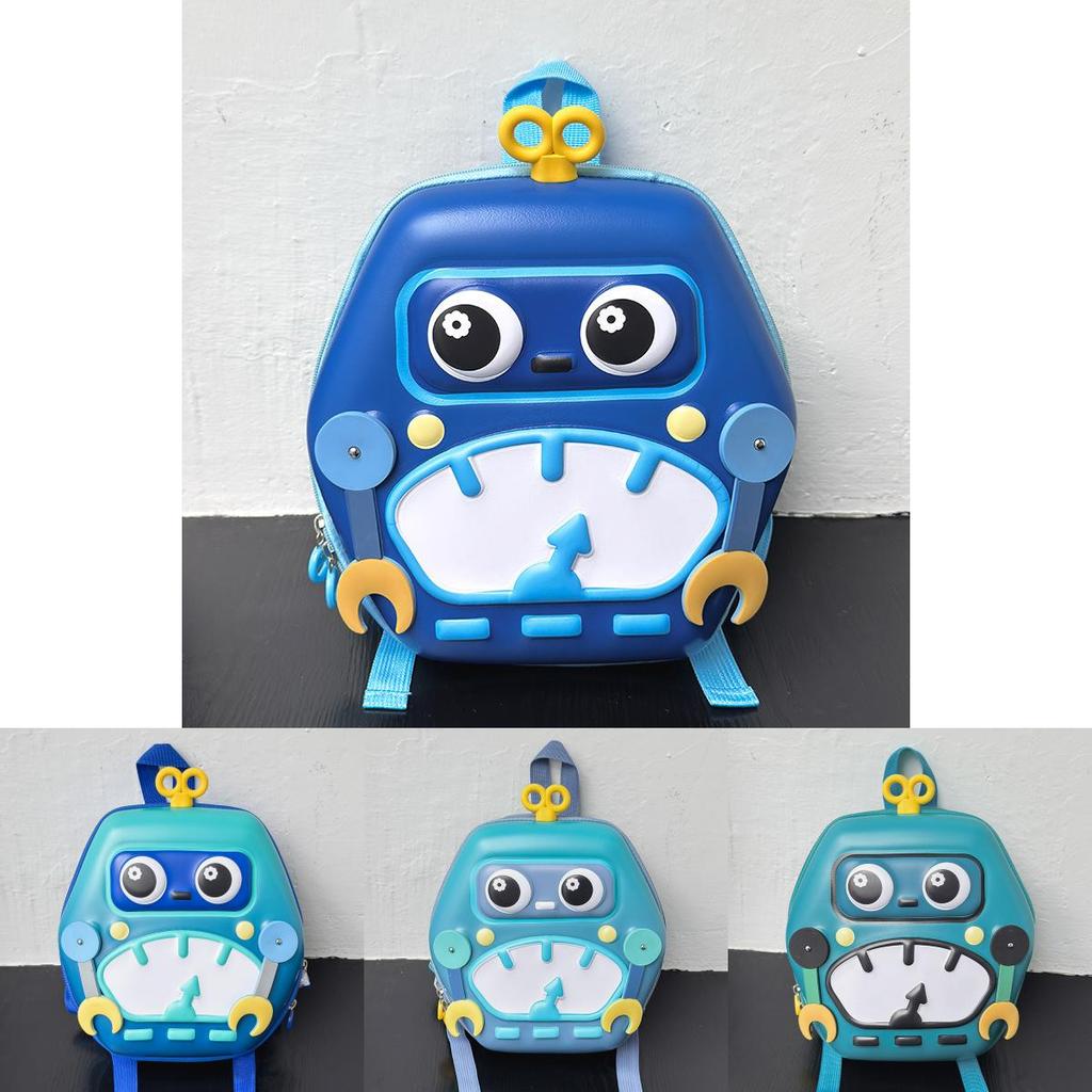 Cute Eggshell Backpack With Robot Print Designfor Preschool Use