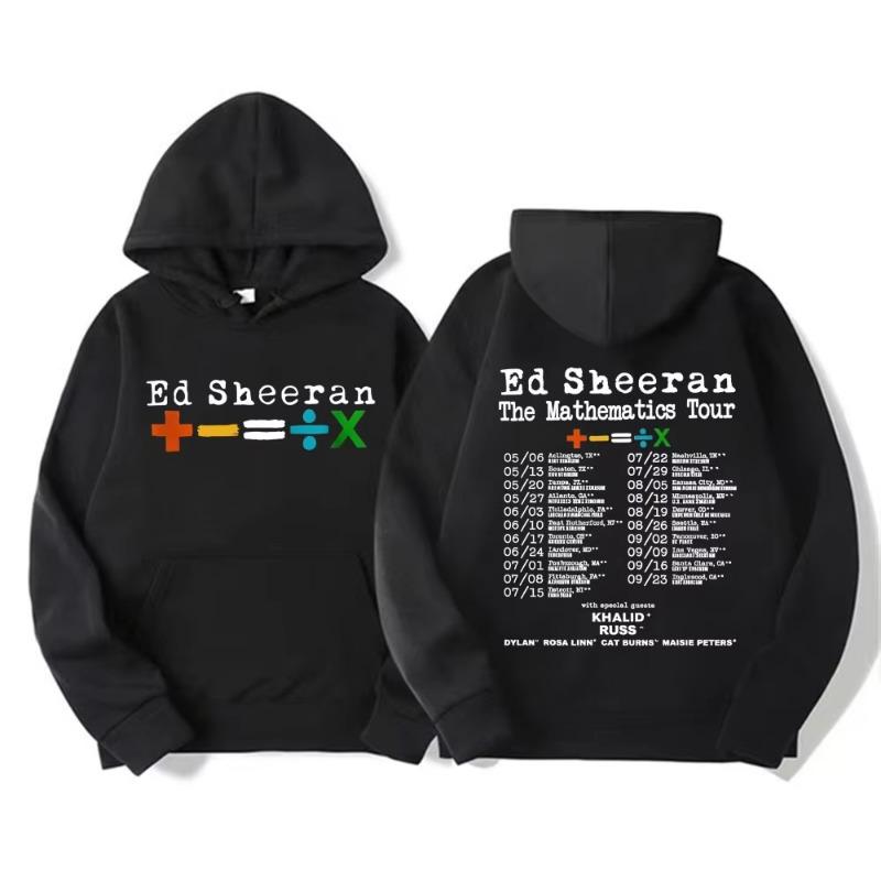 Ed Sheeran Mathematics Tour Double Sided Graphics Hoodie Men Women Fashion Aesthetic Comfort Street Hoodies Sweatshirt Tops
