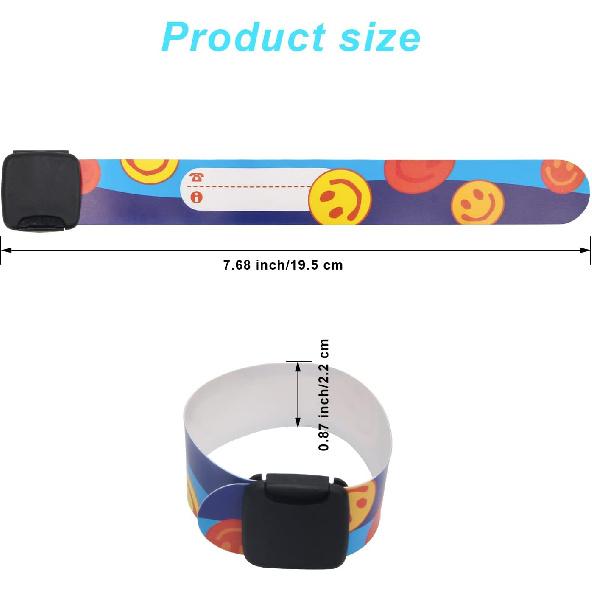 16 Pieces Child Safety ID Wristband, Pletpet Adjustable & Waterproof Kids Id Bracelets, Reble Identification Bracelet Wristbands for Boys and Girls