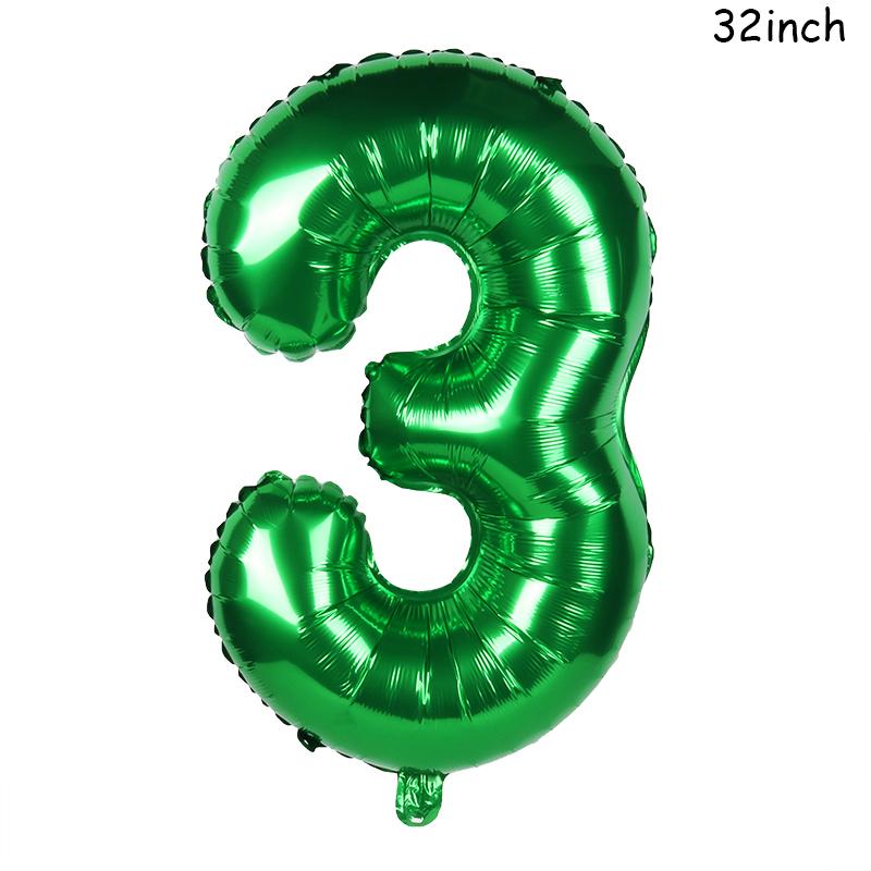 32/40inch Dark Green number balloons Foil Balloon Jungle Safari Birthday Balloon Party Baloon 0 1 2 3 4 5 6 7 8 9 globos Balls