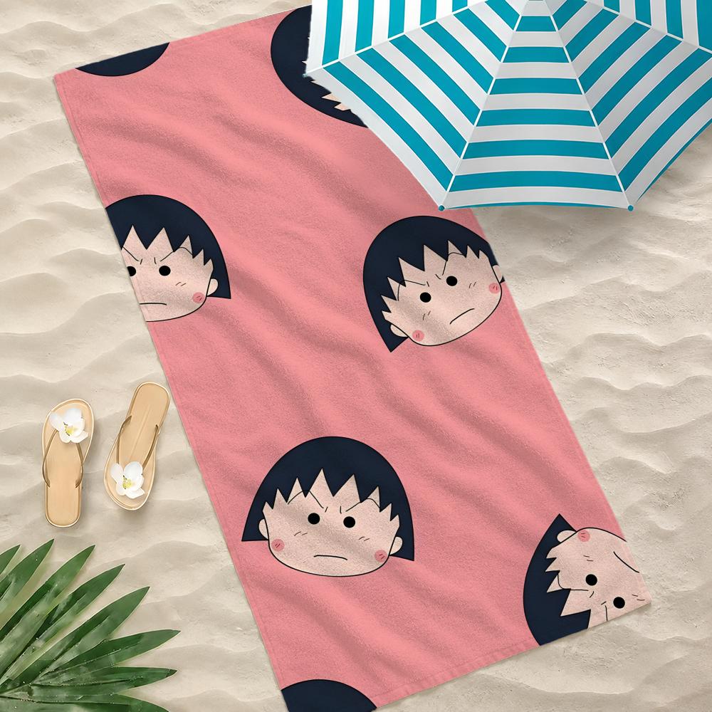 Anime C-Chibi M-Marukos-chan Towel Towel Beach Towel Oversized Quick Dry Towel Absorbent Soft Swim BeachTowels for Men Women