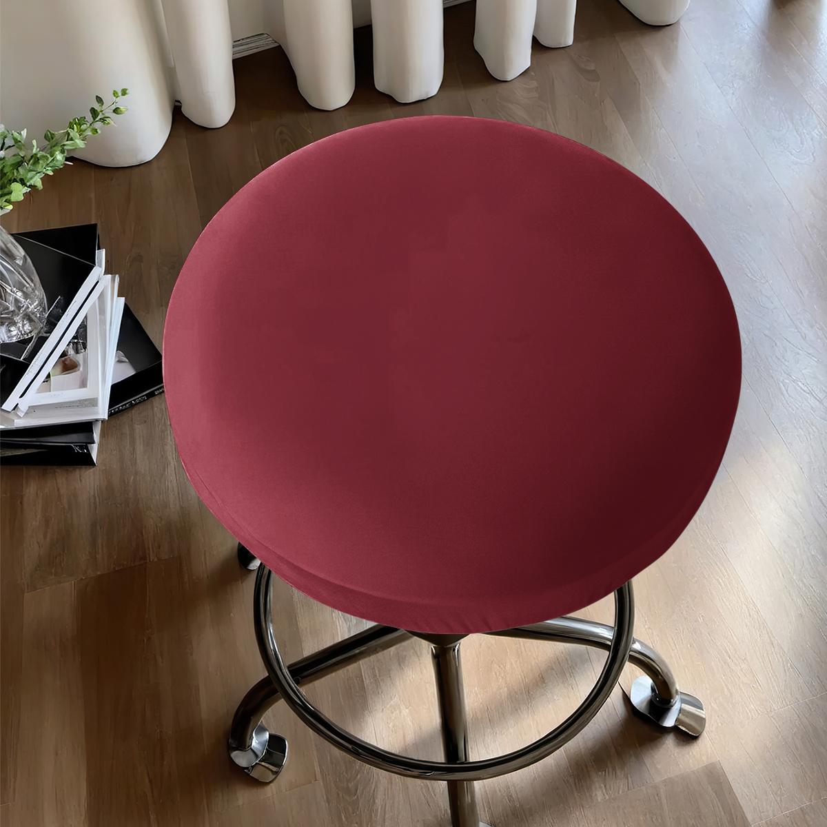 

1PC/4PCS/6PCS solid color elastic waterproof milk silk round stool cover, 120gms, suitable for round stool cover beautification 1PC