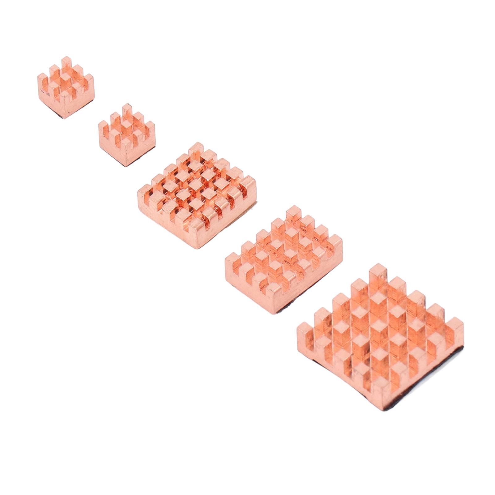 

5 шт. медный радиатор процессора с сильной теплопроводностью, охлаждающий радиатор, набор для Pi5