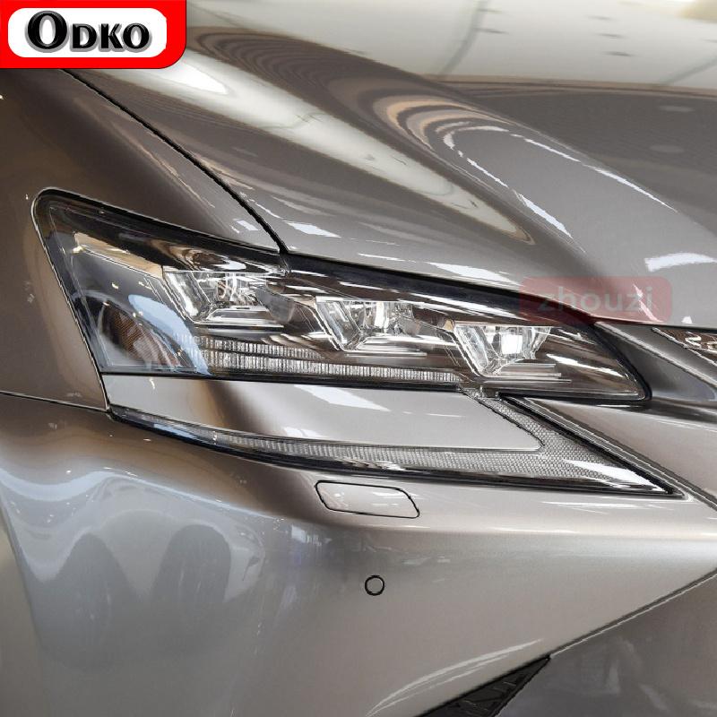 2 Pcs For Lexus GS 2015- GS 350 300 Car Headlight Tint Black Protective Film Protection Transparent TPU Sticker Accessories