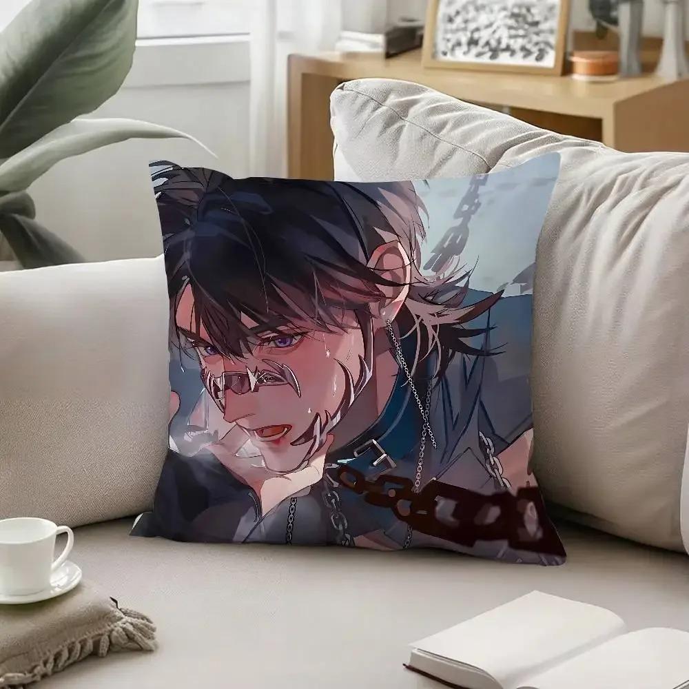 Otome Game Character Pillow Covers Handsome Male Print Polyester Pillowcases for Bedroom Living Room Anime Game Themed Home De